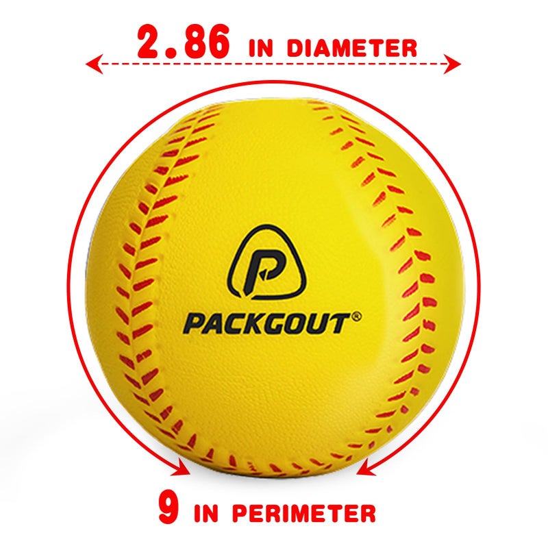 PACKGOUT Soft Baseballs, Foam Baseballs for Kids Teenager Players Training Balls 12Pcs (Red, Blue, Yellow, Green) - Image 3